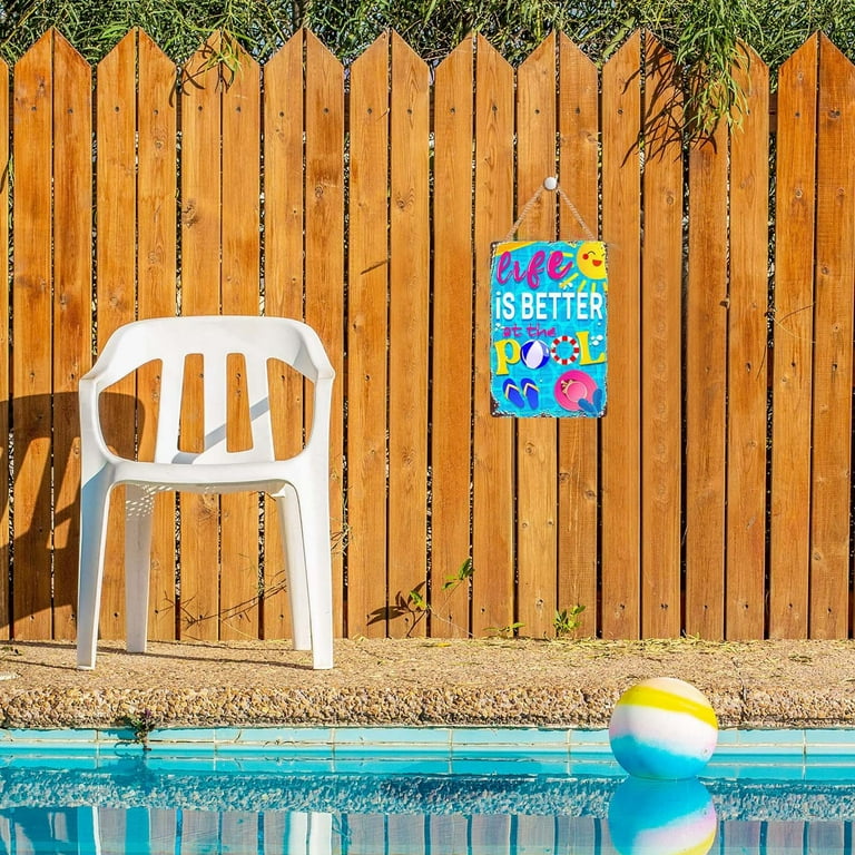 Life Is Better At The Pool Sign Wooden Hanging Art Sign Pool
