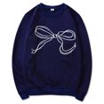 thumbnail image 3 of TINZ Ladies' Classic Style Printed Bow Print Hooded Sweatshirt Round Neck Base Sweatshirt Funnel Neck Sweatshirts Women Women Set Hooded Workout Tops Women, 3 of 4