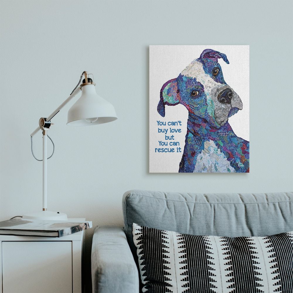 Stupell Industries You Can Rescue Love Phrase Colorful Pet Dog Designed by Lisa Morales
