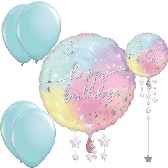 LoonBalloon Luminous Large 36 Inch Magical Birthday Drop Balloon with 4 latex balloons