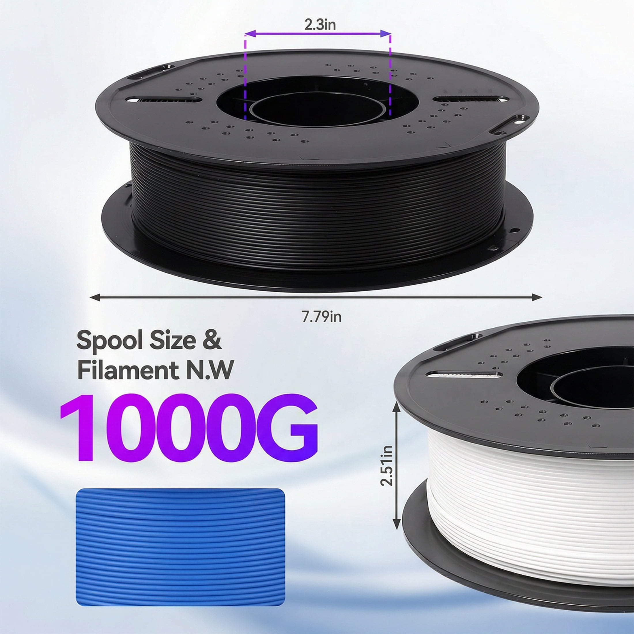 Epelay PLA Plus 3D Printer Filament, 1.75mm, 4 x 1kg Spools, Black, Gray, Red & Yellow, Compatible with Most FDM Printers