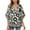 Dark Gray, variant on Tunic Tops for Women Three Quarter Sleeves V Neck Floral Print Loose Shirt Mint Green S