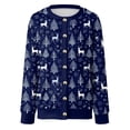 thumbnail image 5 of Quealent Womens Christmas Cardigan Casual Funny Reindeer Button Knit Open Front Cute Sweater for Holiday Party Dark Blue for Size M, 5 of 6
