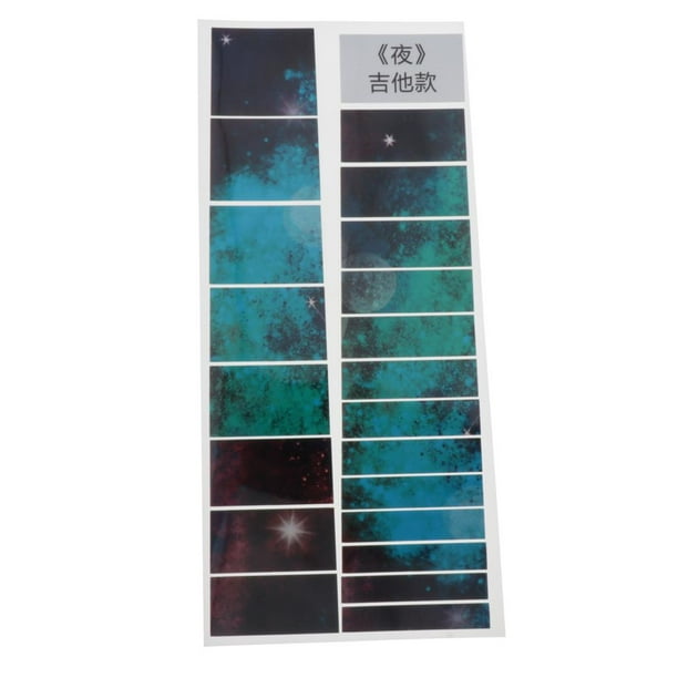 Novedad Etiqueta Engomada con Incrustaciones de Guitarra Fretboard Marker Fret Decal 22x16cm - Noche