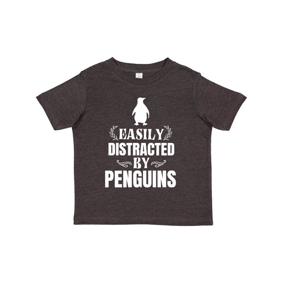 Inktastic Easily Distracted by Penguins Boys or Girls Toddler T-Shirt