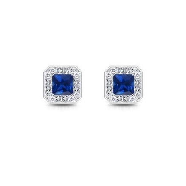 Details about   .5 ct Round Cut Simulated Blue Sapphire Stud Earrings 14k Pink Gold Push Back 