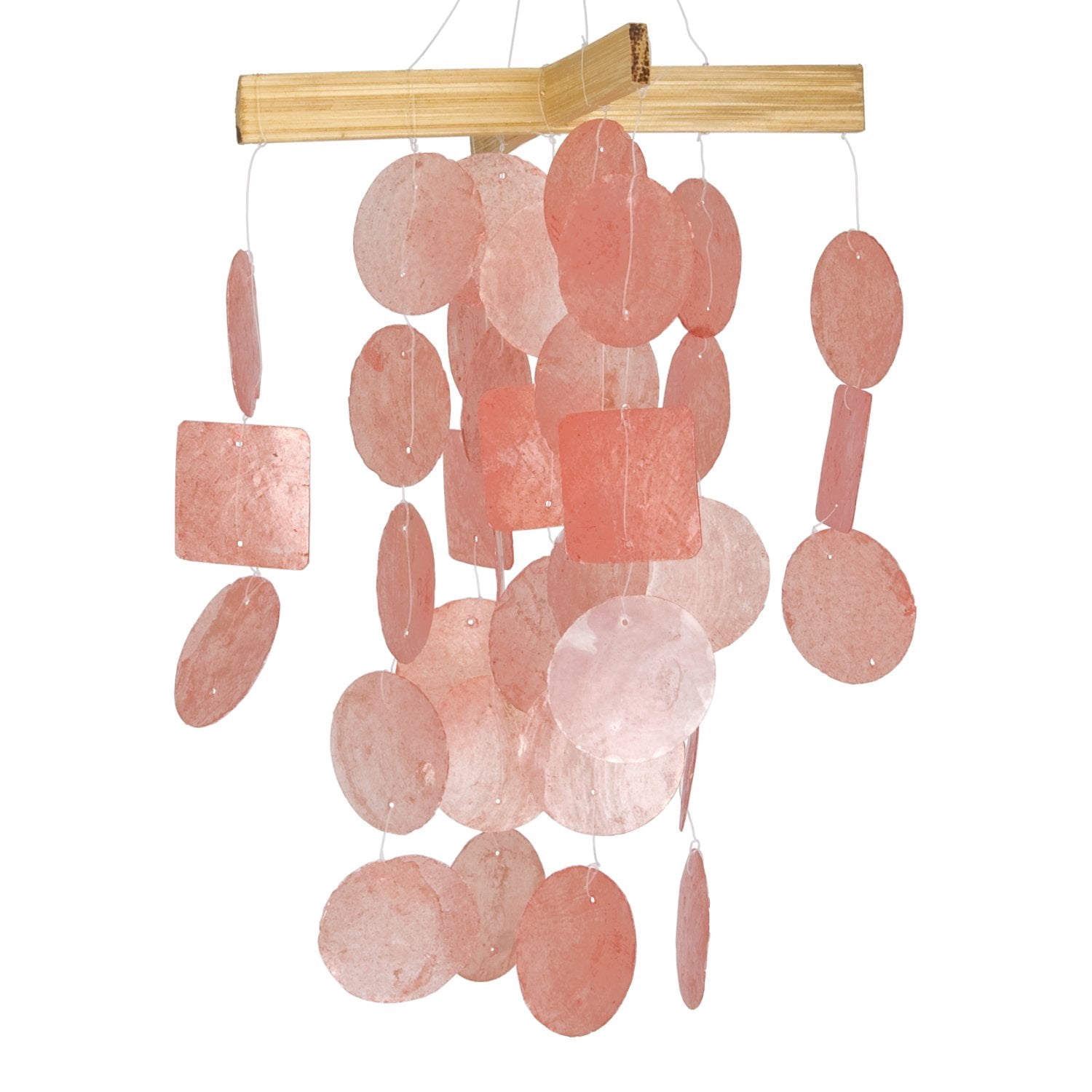 Woodstock Windchimes Mini Capiz Chime Coral, Wind Chimes For Outside, Wind Chimes For Garden, Patio, and Outdoor Décor, 12"L