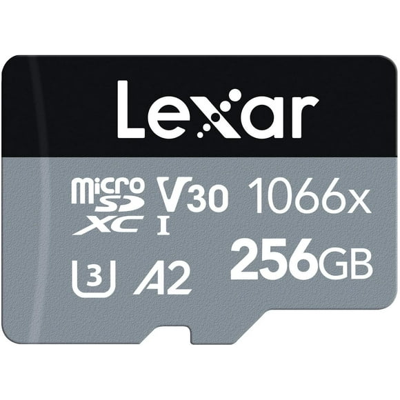 Lexar Professionnel 1066x 256GB microSDXC UHS-I Carte W / Sd Adaptateur Argent Série (LMS1066256G-BNANU)