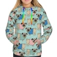thumbnail image 4 of Hoodies for Women - Colorful Pugs Comfrt Colour Drawstring Women'S Fashion Hoodies & Sweatshirts, Fall Outfits Clothes for Women 2024 Pullover with Kangaroo Pocket, 4 of 7