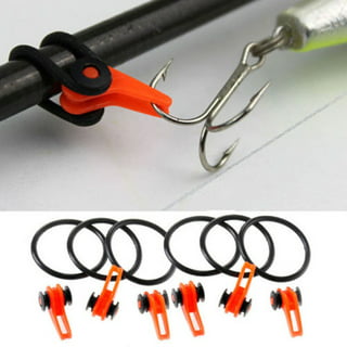 SPRING PARK 5 Pcs Fishing Rod Hook Keeper with 10 Pcs Rubber Safe Lures  Rings Fishing Lure Bait Holder Small Fishing Tools Easy Adjustable Plastic Fishing  Pole Hook Keeper 