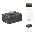 thumbnail image 6 of Minimalist Decorative Box for Home Decor - Marble Keepsake Box with Brass Inlay & Lid - Ideal Jewelry Box and Modern Home Organizer - Perfect Addition to Storage Boxes for Shelves - 7" by 5" Black, 6 of 12