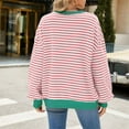 thumbnail image 4 of bnaln Oversized Sweatshirts for Women Crewneck Striped Long Sleeve Shirts Hoodies Casual Loose Pullover Tops Baggy Jumpers Workout Shirt Fall Outfits Teen Girls Y2k Winter Clothes, 4 of 4