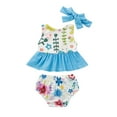 thumbnail image 7 of Hienoo Girls Tankini Swimsuit Flower Print Ruffle Bathing Suit with Headband,3-Piece, 7 of 7