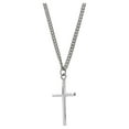 thumbnail image 2 of Brilliance Fine Jewelry Sterling Silver Cross on Stainless Steel Necklace, 24", 2 of 4