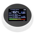 thumbnail image 2 of Detector de calidad del aire multifunción, detector de TVOC y CO2, medidor digital de temperatura y humedad, carga USB, blanco, 2 of 14