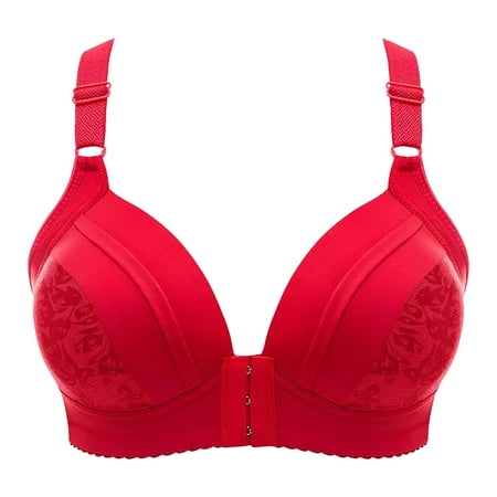 

Women s Sports Bra Comfortable Front Buckle Large Size Ring Comfortable Thin Cup Gathering Side Fold Middle Soft Breathable Bras For Woman