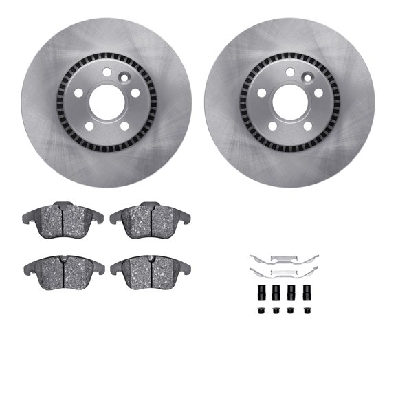 Dynamic Friction Company Front Brake Rotors with 5000 Euro Ceramic Brake Pads includes Hardware 6612-27195