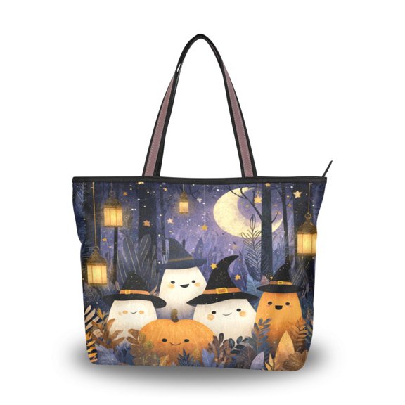 Women's Tote Handbag Cloth Handbag Large Tote Bag Shopping Bag Halloween-themed with Ghosts