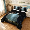 thumbnail image 2 of Manfei Grizzly Bear King Size Comforter Sets, Farmhouse Country Wildlife Comforters King Size, Dark Blue, Black Reversible, 3pcs, 1 Comforter and 2 Pillowcases, 2 of 7