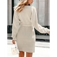 thumbnail image 2 of CUPSHE Women's V-Neck Belted Sweater Dress, 2 of 8