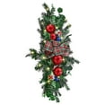 thumbnail image 1 of Couronne de Noël Pré-Éclairée - 50CM de Diamètre, à Piles, 84 Branches - Décoration Intérieure/extérieure avec Baies Rouges et Lumières, 1 of 8