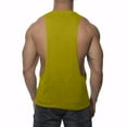 thumbnail image 3 of Wyobmus Men's Cotton Tank Tops High Stretch Lightweight Quick Dry Sport Shirt Solid Round Neck Sleeveless Workout Gym Tankshirt B-Yellow, 3 of 4