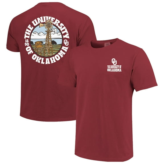Men's Crimson Oklahoma Sooners Comfort Colors Thick Lined Landscape T-Shirt