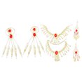 thumbnail image 2 of KAKOWELY 1 juego de joyas para danza del vientre para mujer, cadena para la cabeza, pulsera, collar, pendientes colgantes para actuación, 2 of 4