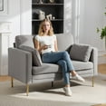 thumbnail image 2 of HOMCOM 55" Loveseat Sofa, Corduroy Upholstered Small Sofa Couch w/ Pillows, 2 of 10