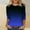 Dark Blue, variant on Women's Summer Gradient Color Three Quarter Sleeve Crewneck T Shirts Casual Tunic Tops Blouses Loose Pullover S-XXL