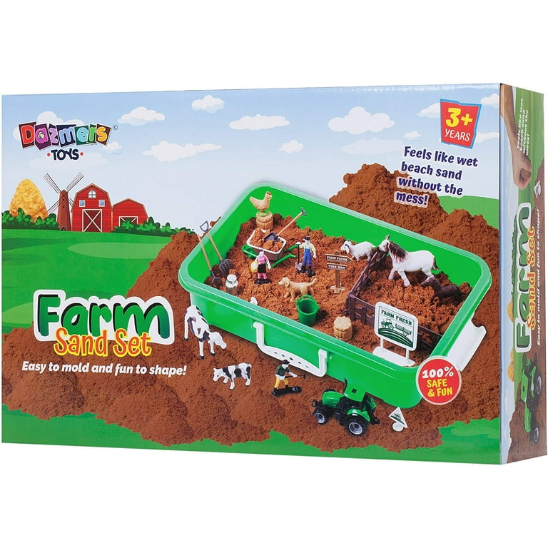 Original Stationery Kit Sensoriel Amusement à La Ferme, Jouet Ferme Avec Animaux Et Tracteur Et Plus Encore Pour Un Jeux Sensoriel 900gr Sable Magique Enfant 3 Ans