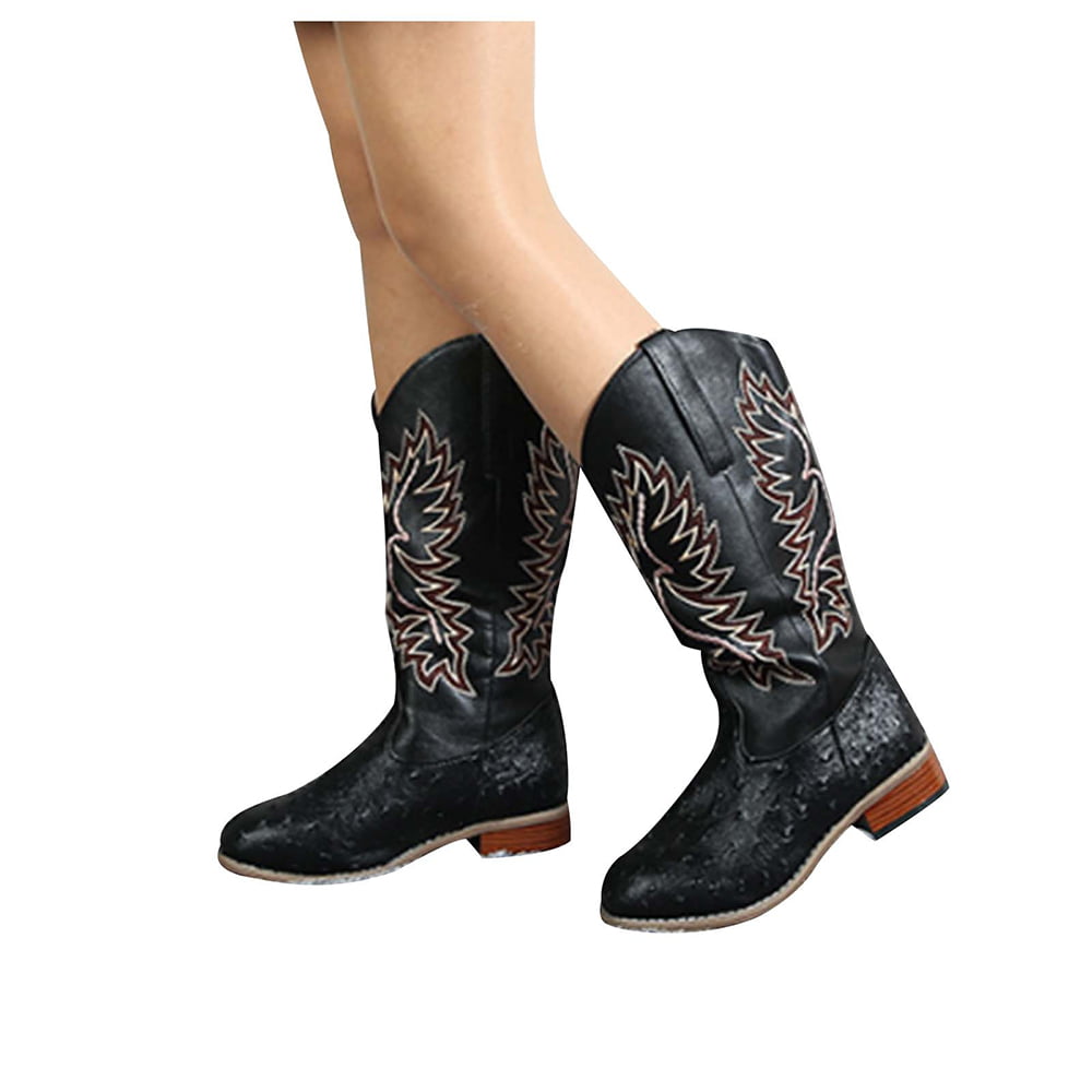 Details about   Women's Snake Pattern Over Knee Boots Pointed Toe Chunky Block Low Heel Shoes 