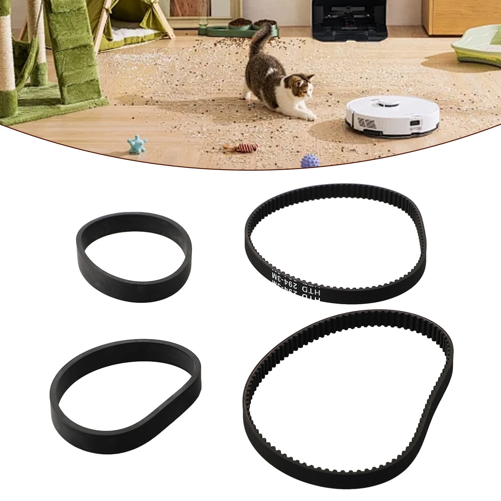 Replacement Belt Set for Bissell 3071 PowerForce PowerBrush Pet XL and TurboClean DualPro Pet 3072, 3067, 30673, 3109 Carpet Cleaner, Replace Parts 1626502 & 1626486(2 Sets)