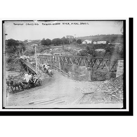 Historic Print, Roosevelt crossing Paranapanema River Minas, Brazil, 18" x 24"