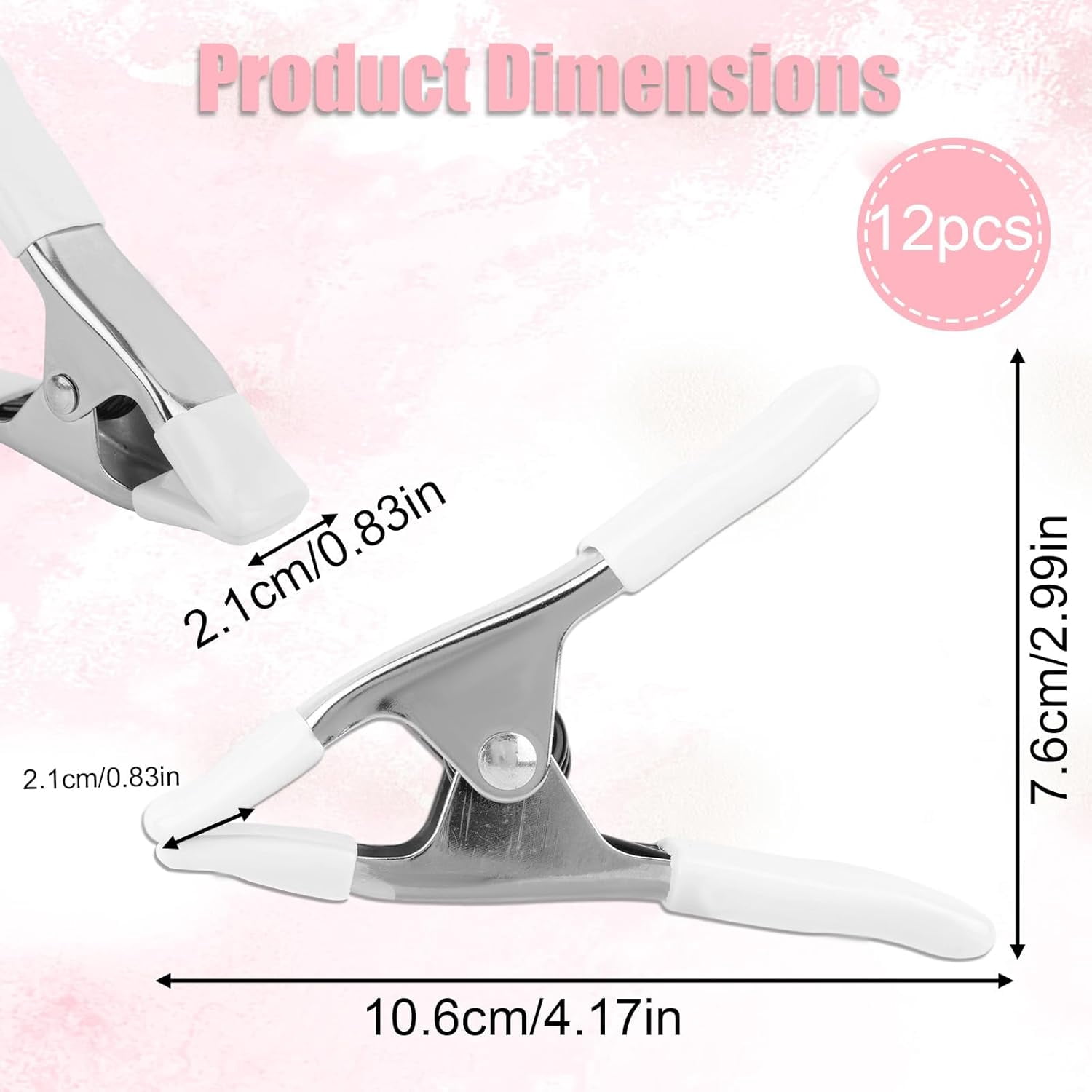 ABPETE 12pcs Dress Clips, 10.6cm/4.17in Durable Dress Tightener Clips Bridal Cinch Clothing Fixed Clamps for Seamstress Mannequin Salespeople Fashion Designers & Photographers