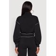 thumbnail image 5 of Women's Mock Neck Half Zip Cropped Pullover Sweatshirt, 5 of 5