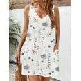 thumbnail image 4 of Women's Casual Sundress with Pockets Summer Boho Beach Dress Floral T-Shirts Dress V Neck Loose Tank Dresses, 4 of 5