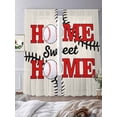 thumbnail image 3 of White Red Baseball Sheer Curtains 84 Inch Length 2 Panels Set - Light Filtering Window Treatments, Modern Art Funny Words Rod Pocket Semi Curtains for Living Room/Bedroom/Kitchen Décor, 104"W x 84"L, 3 of 7