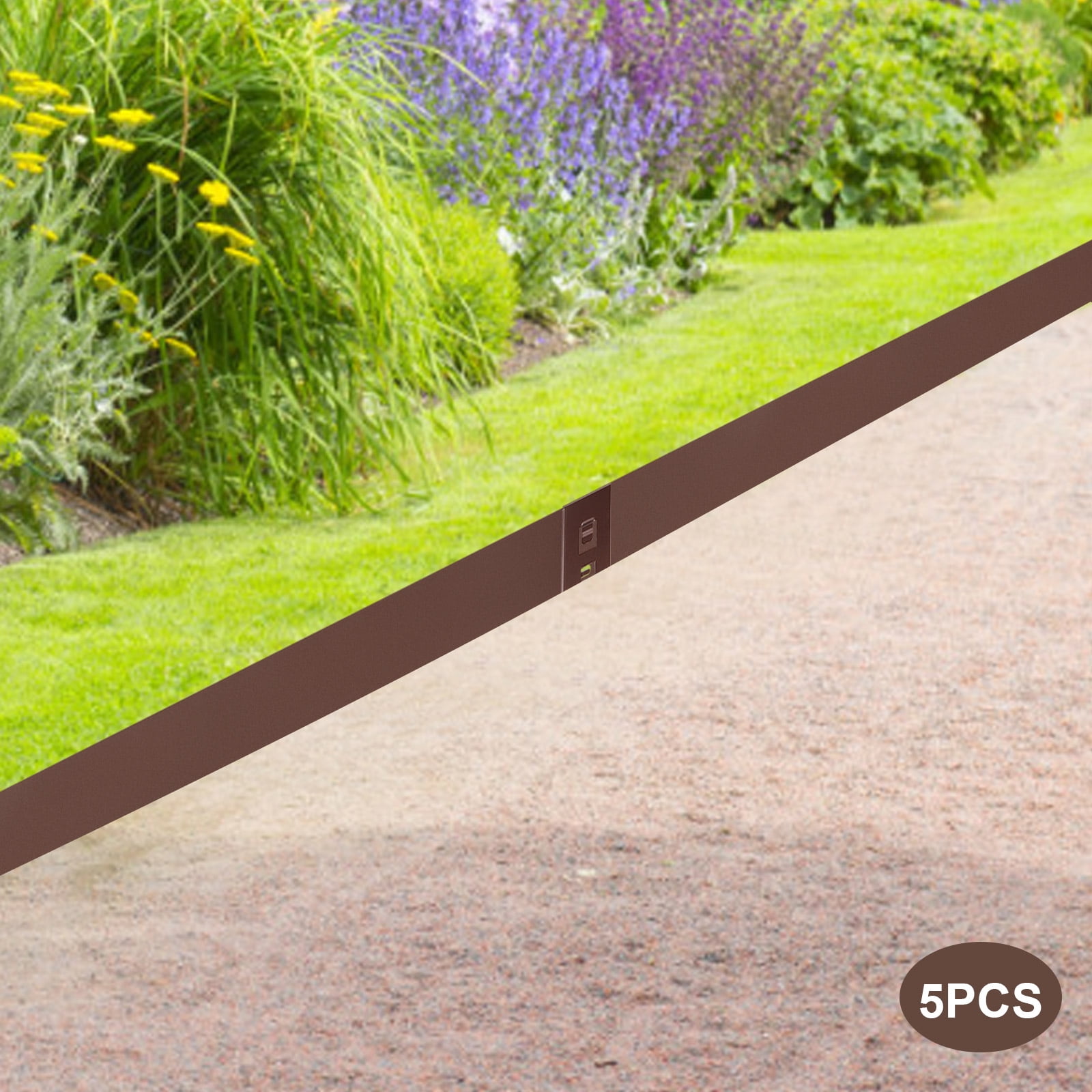 ToppiJoy Metal Landscape Edging with Sharp Teeth and Flexible Design Weather Resistant Steel Garden Border for Lawn and Flower Bed Separation