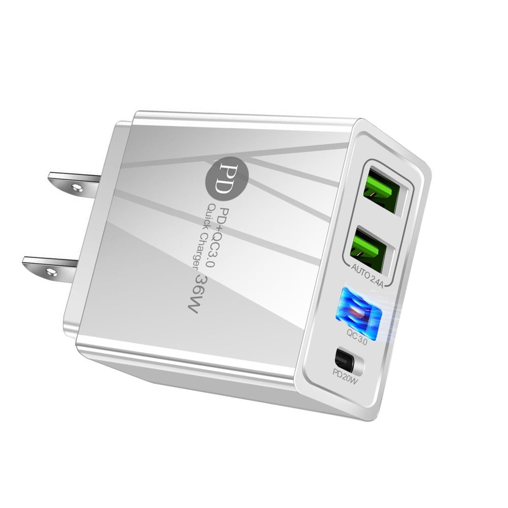 USB C Wall Charger [5 Pack], 4 Port Fast Charging Block Double USB C Charger Dual Port QC & PD 3.0 Charger Block Multiport Type C Wall Plug for iPhone 14 13 12 11 Pro XR Pad, Tablet-White