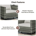 thumbnail image 4 of Planntonneo Wicker Patio Chair Set of 2, Outdoor Swivel Gliders Rocking Chairs for Garden Deck Porch Pool, Dark Grey/Beige, 4 of 8