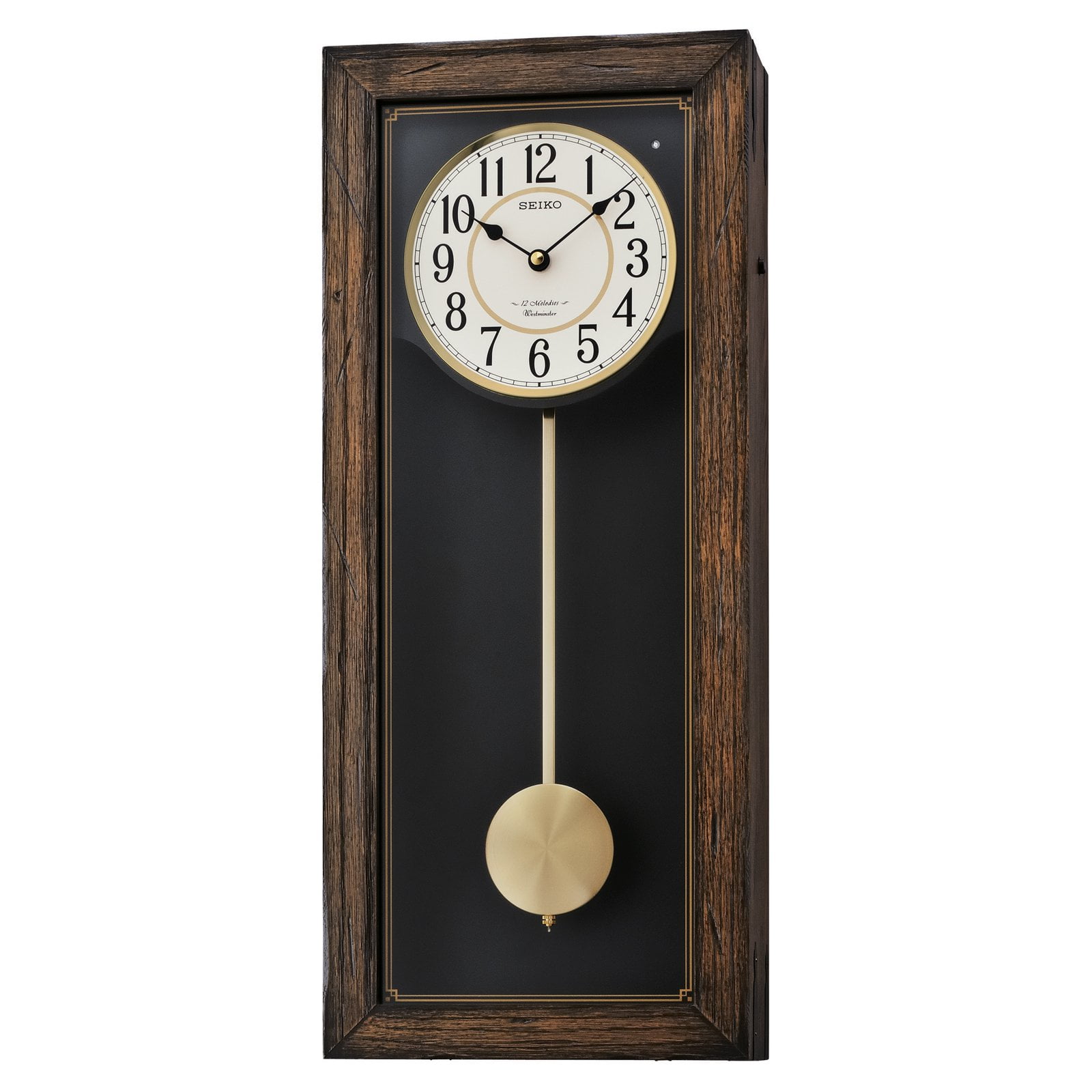 Seiko Musical Pendulum Wall Clock, Dark Brown, Transitional, Quartz,  QXM330BLH 