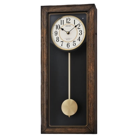 Seiko Musical Pendulum Wall Clock, Dark Brown, Transitional, Quartz, Analog, QXM330BLH