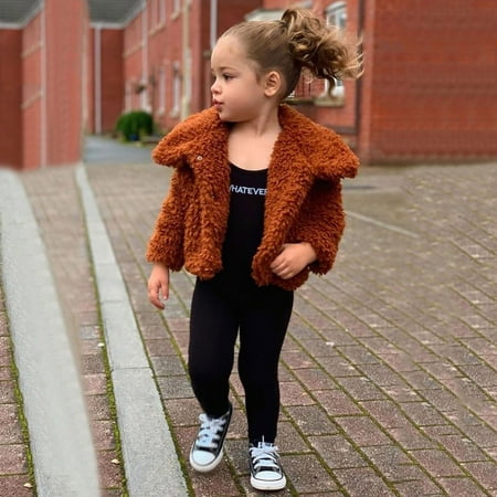 

FZM Christmas Toddler Kids Baby Girls Boys Jacket Fall Winter Solid Cardigans Fuzzy Lightweight Jackets Warm Coats Outerwear