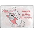 thumbnail image 4 of SKYSONIC Valentine Kangaroo Koala Non-Slip Area Rug, Pink Hug Love Floor Carpet Comfort Floor Mats Decor for Indoor Front Porch,Living Room, Bedroom,Kitchen,72"x48", 4 of 5