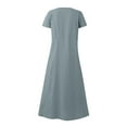 thumbnail image 4 of Maxi Dresses For Women 2025 Sevevn Women's Summer Short Sleeve Solid Color Soft Comfortable Long Dress, 4 of 6