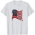 thumbnail image 5 of Levmjia Women's Glitter Stars & Stripes Independence Day T-Shirt, Patriotic 4th of July Round Neck Top, Casual Loose Fit Pullover Tee S-2XL, 5 of 5