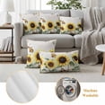 thumbnail image 6 of Vintage Sunflowers Pillow Covers 2 Pack Farmhouse Country Yellow Floral Botanical Pillowcase Waterproof Outdoor Throw Pillow Cover for Patio Garden Square Cushion 26”x26”, 6 of 9