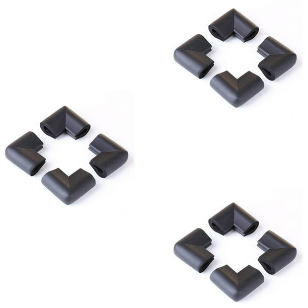 12Pcs Esquina de Parachoques Protectores para Borde Table Seguridad de Bebes Negro