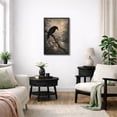 thumbnail image 3 of Framed Canvas Print Gothic Crow Wall Art Dark Academia Decorative for Living Room Bedroom - 16"x24" BLACK, 3 of 8